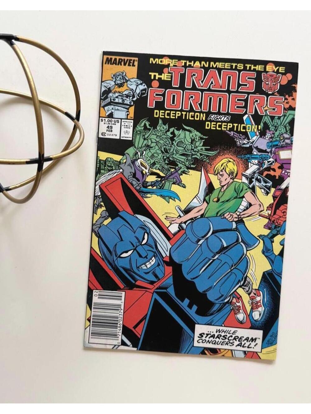 Transformers #49 (1989) Rare Newsstand - Comic book Key | Starscream Pretender